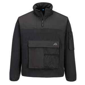 Portwest Mens KX3 Half Zip Sport Fleece Jacket / Black